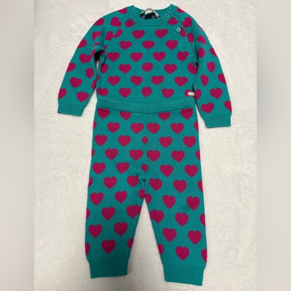 Posh Peanut Other - Posh Peanut Queen of Hearts Sweater Pants Set 3-6M EUC